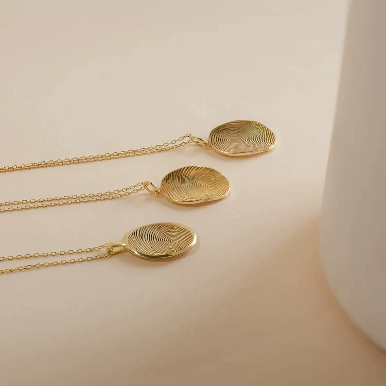 Collar de huellas dactilares | Joyería orgánica minimalista personalizada