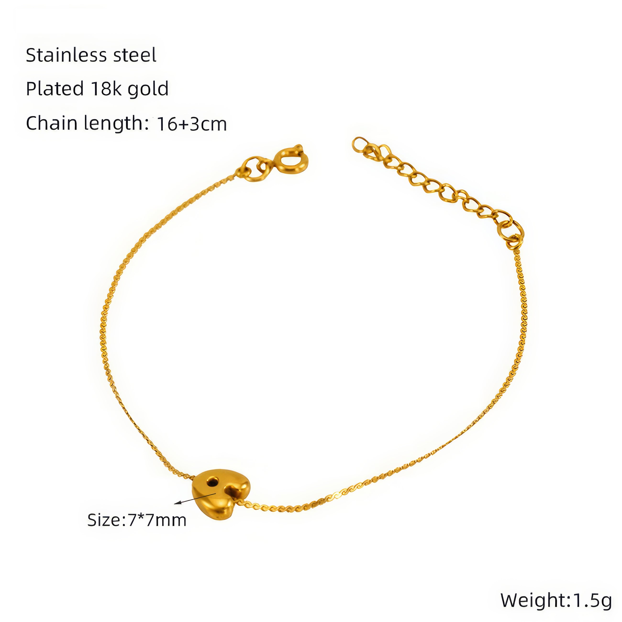 Pulsera personalizada con monograma inicial de burbuja - Oro