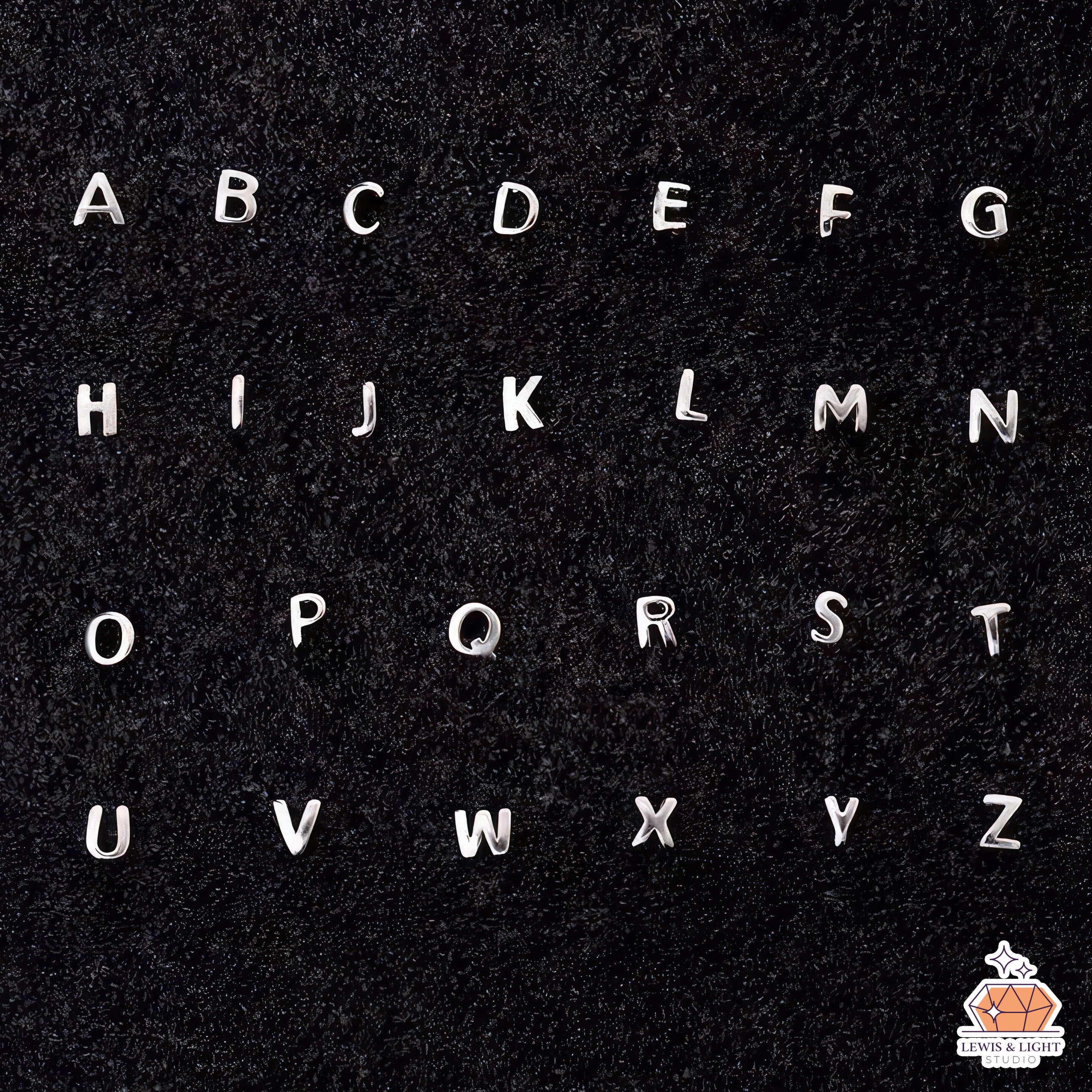 Pendientes con monograma inicial personalizado - Plata