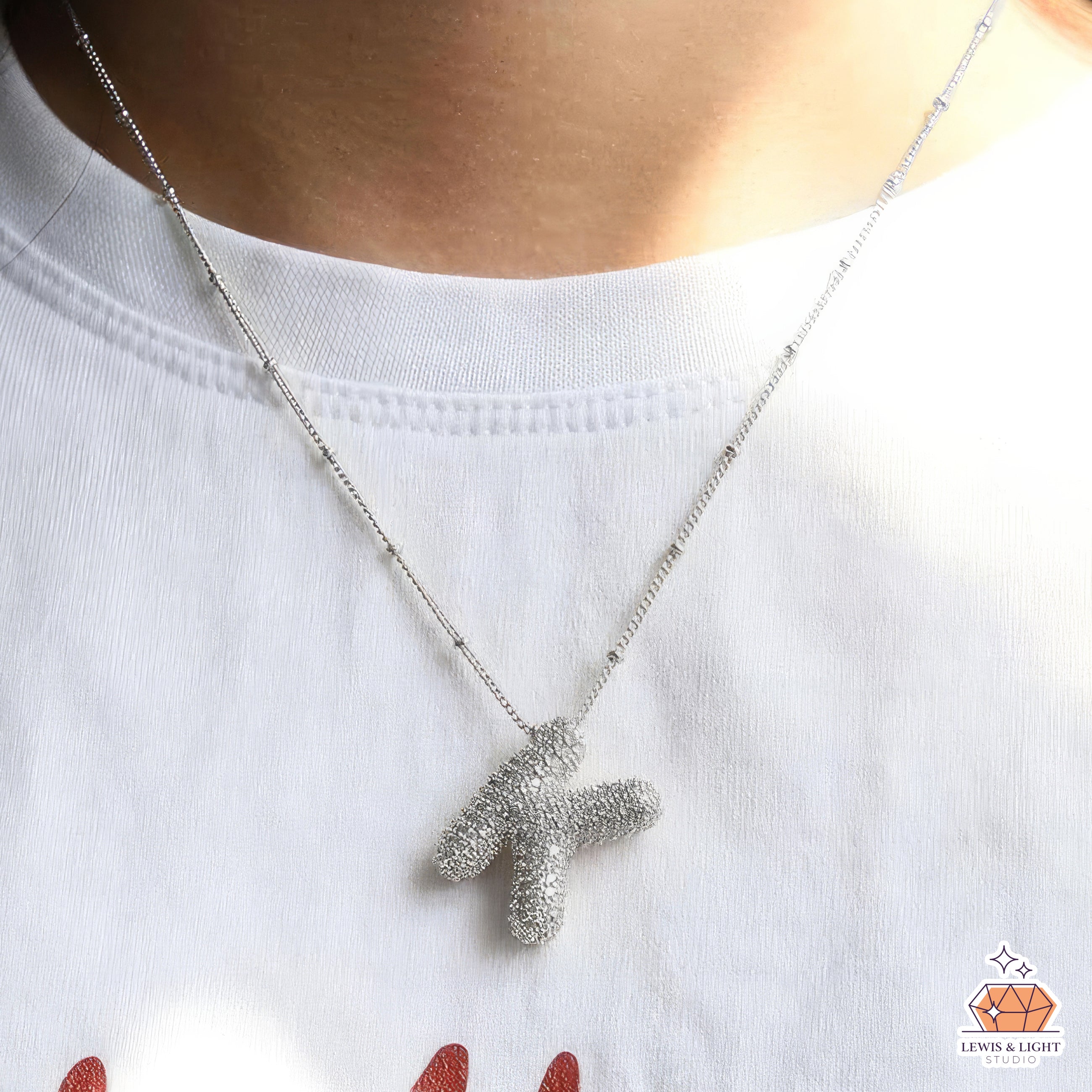 Letra inicial de burbuja helada - Plateada