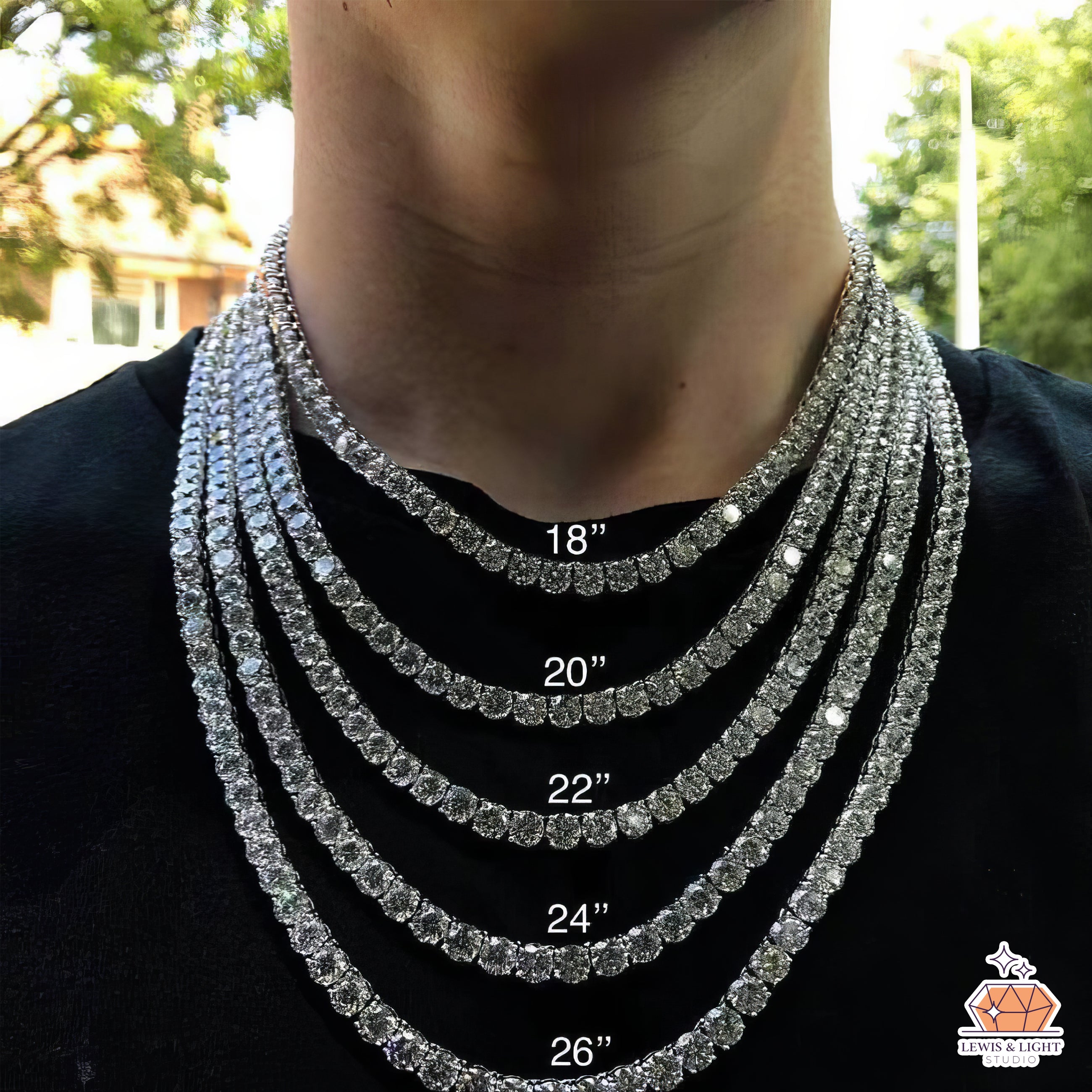 Cadena de tenis de circonita cúbica de 4 mm