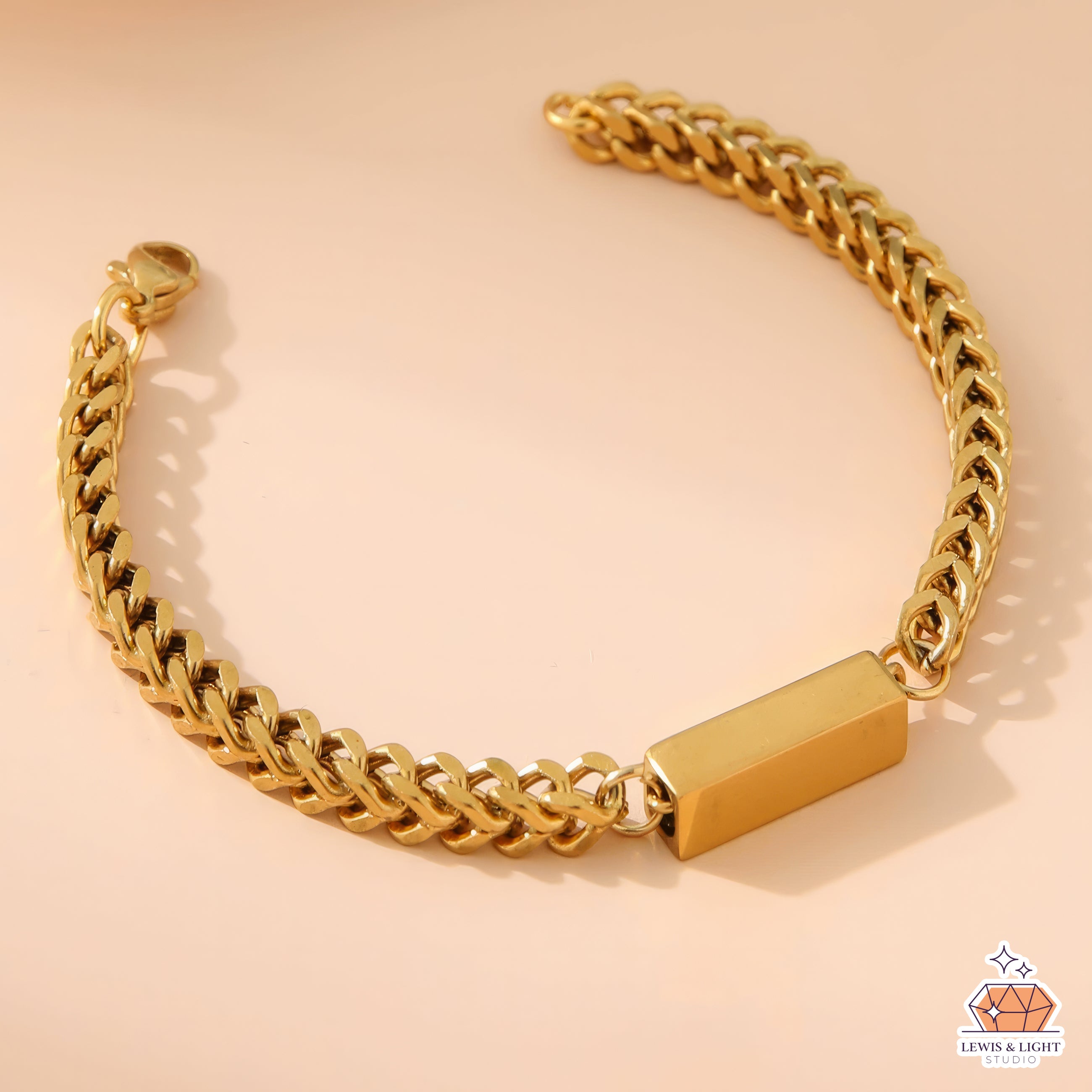 Pulsera con barra de etiqueta personalizada