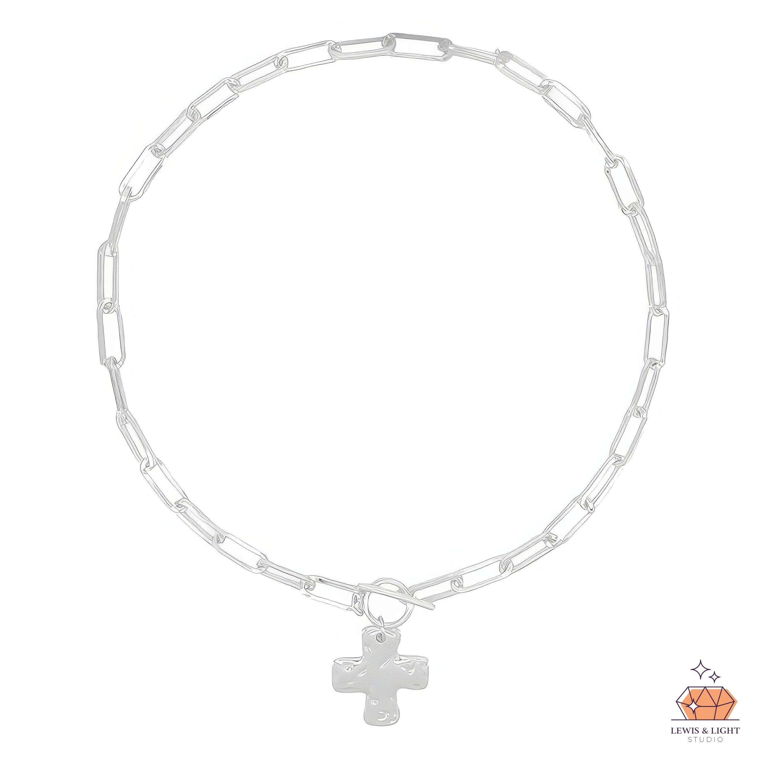 Cadena de eslabones circulares cruzados dentados